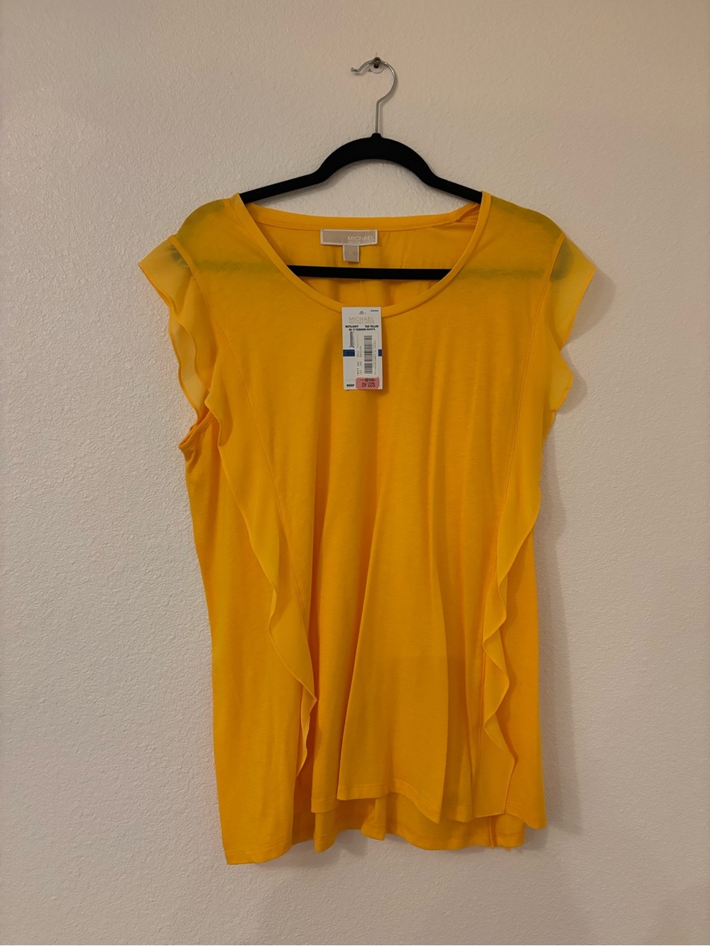 Michael Kors Bright Yellow Ruffle-Sleeve Women's Top